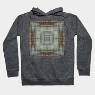 Digital abstract plaid pattern grey blue Hoodie